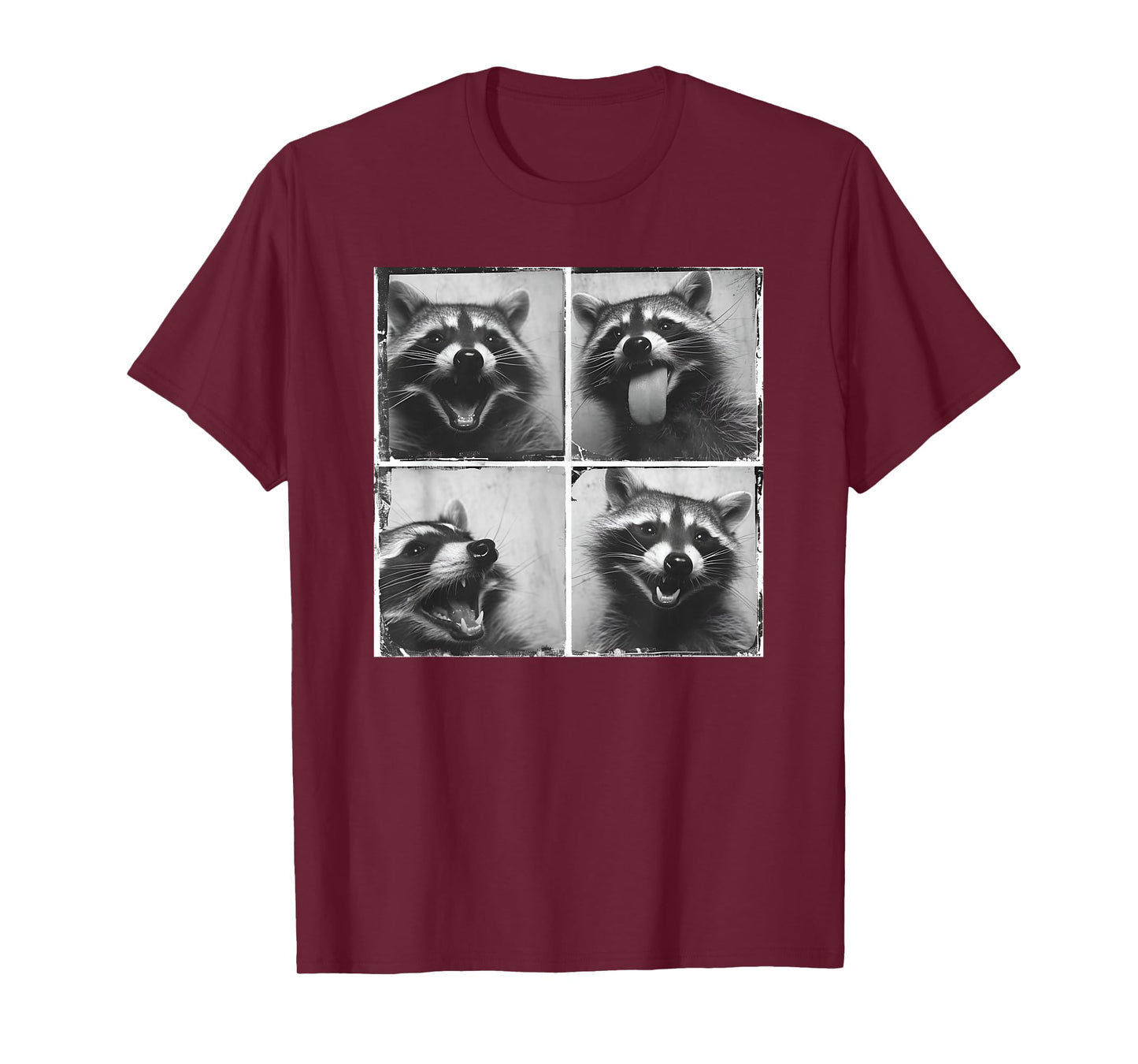 Vintage Raccoon Face Portrait Weird Animal Photobooth T-Shirt