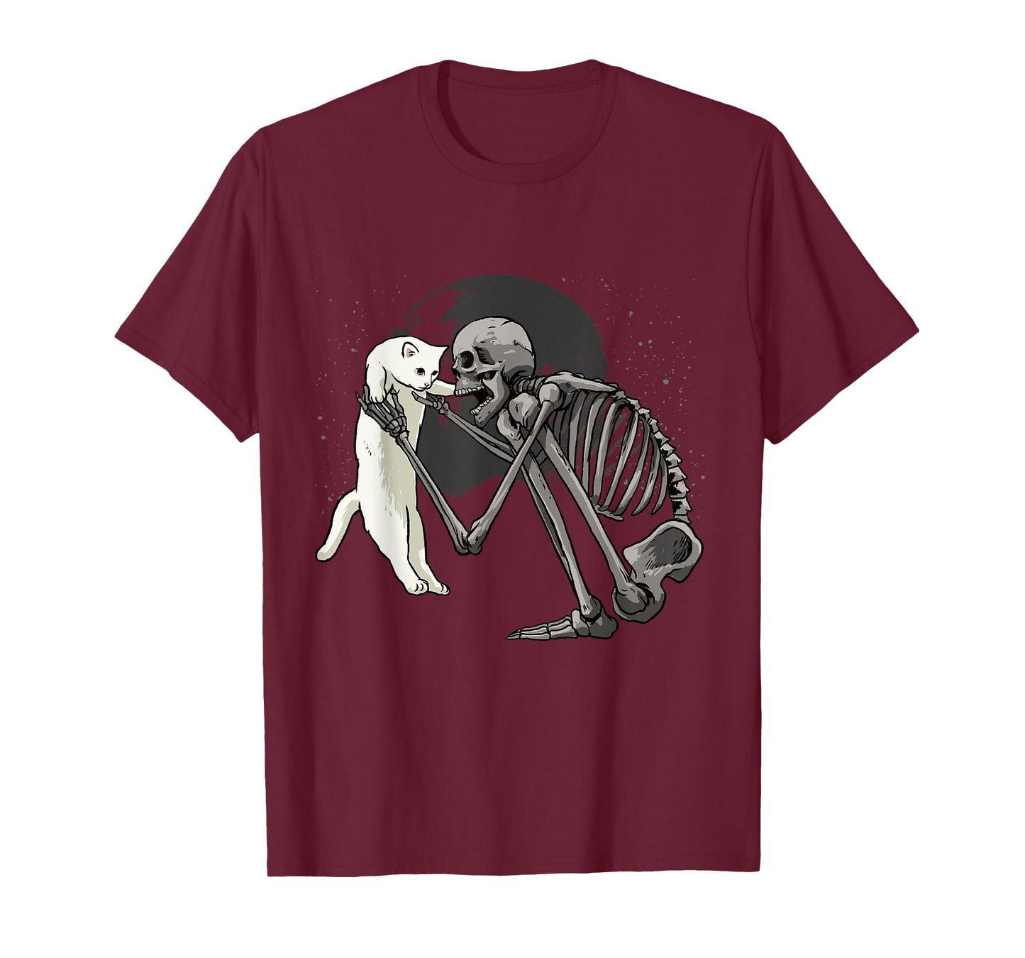 Halloween Skeleton Cat Shirt Funny Skeleton Holding Cat Pet Men Women Kids T-Shirt