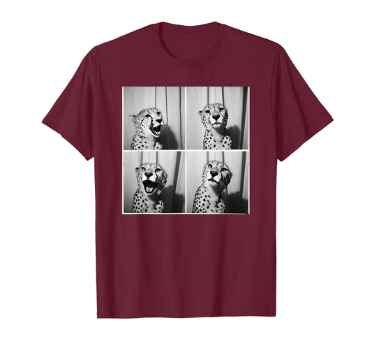 Cute Cheetah Photobooth Picture Quirky Funny Zoo Animal T-Shirt