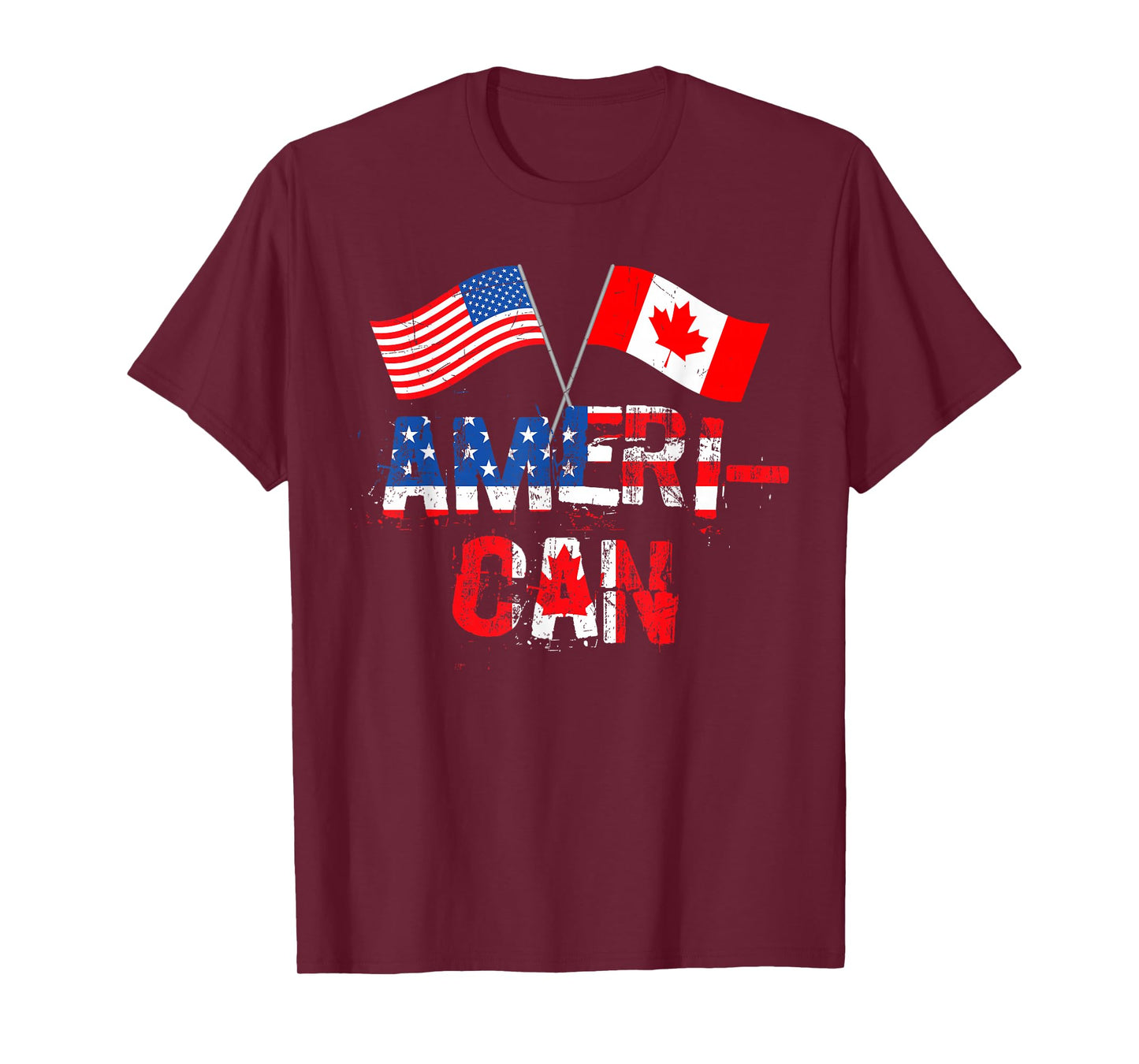 Retro Ameri-Can Canada USA Flag Patriotic Canadian American T-Shirt
