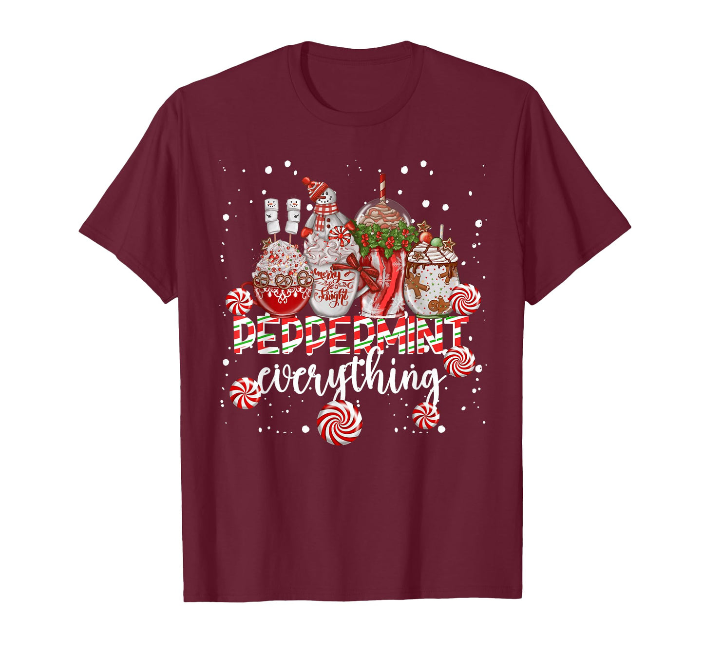 Christmas Peppermint Everything Coffee Chocolate Mocha Xmas T-Shirt