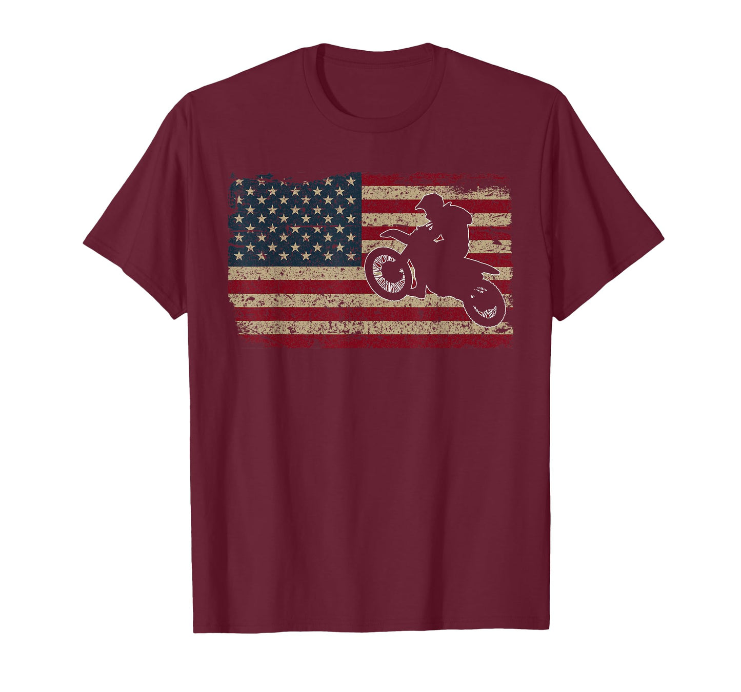 Dirt Biker America Flag Gift Motorcycle Patriotic Motocross Women Kids Men T-Shirt
