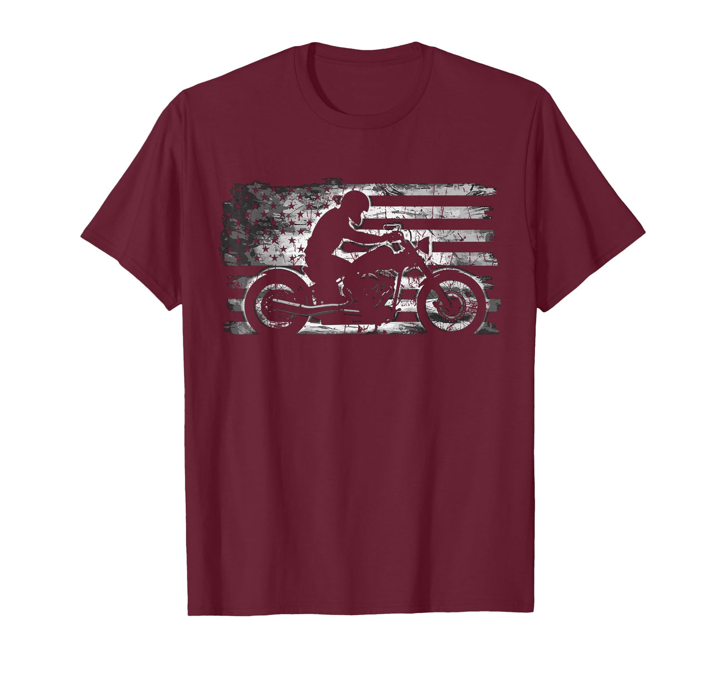 Motorcycle USA Flag American T-Shirt