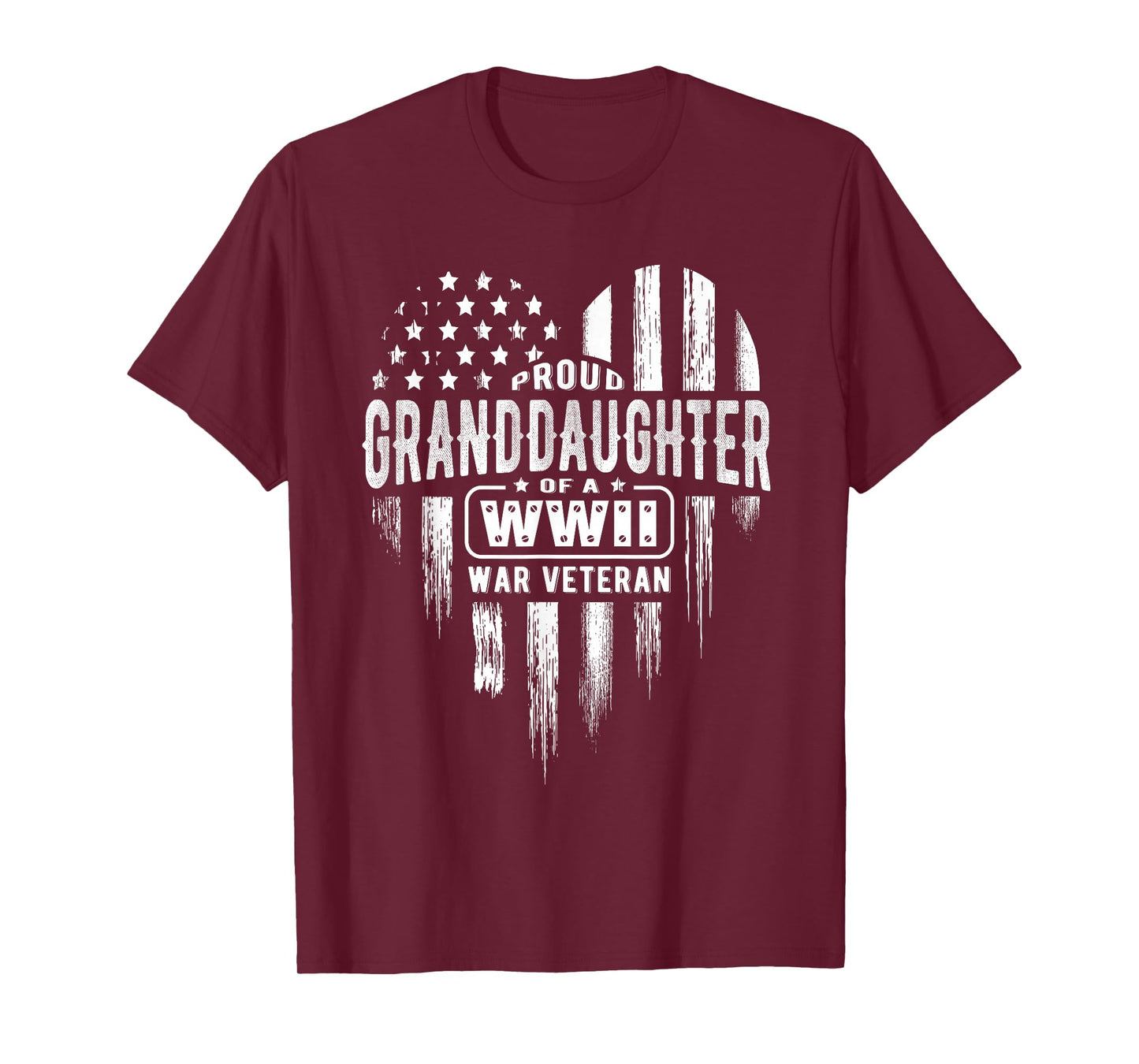 Proud Granddaughter WWII Vet Grandpa Veterans Day T-Shirt