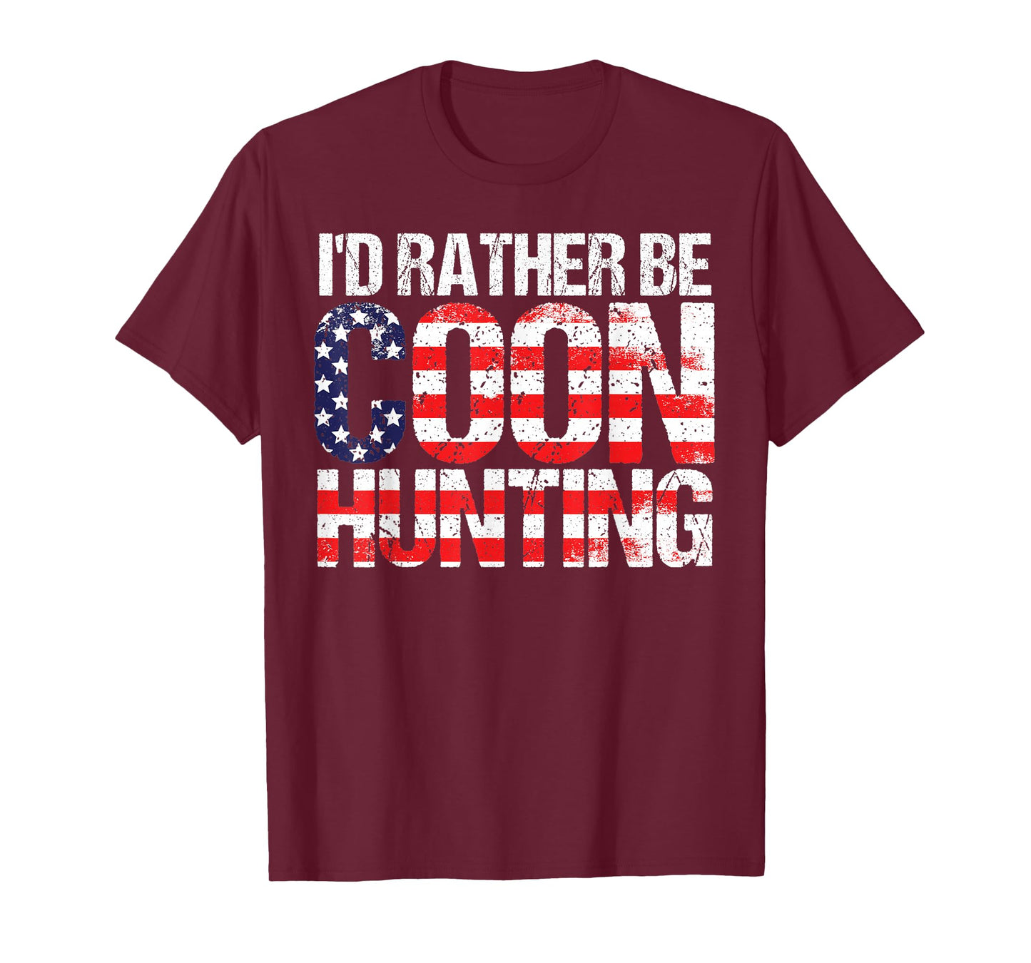 Coon Hunting Shirt American Flag Funny Raccoon Hunting T-Shirt
