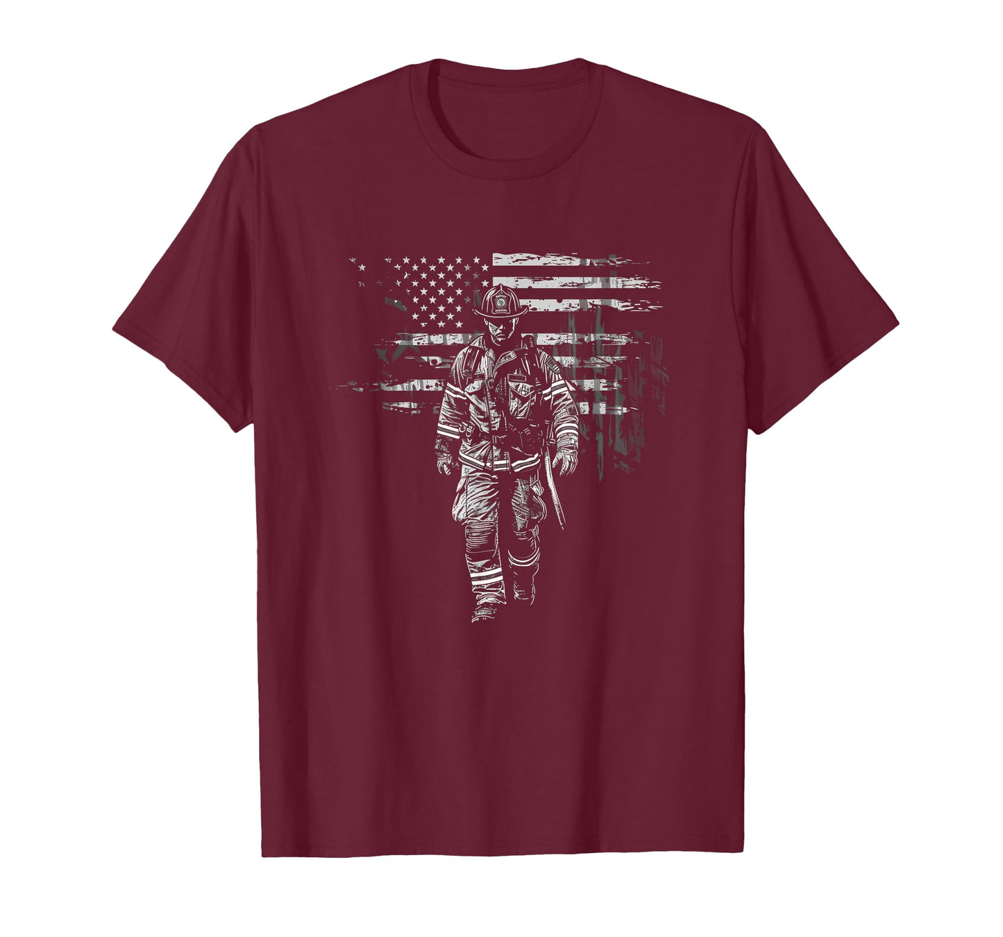 Fireman American Flag US Firefighter T-Shirt