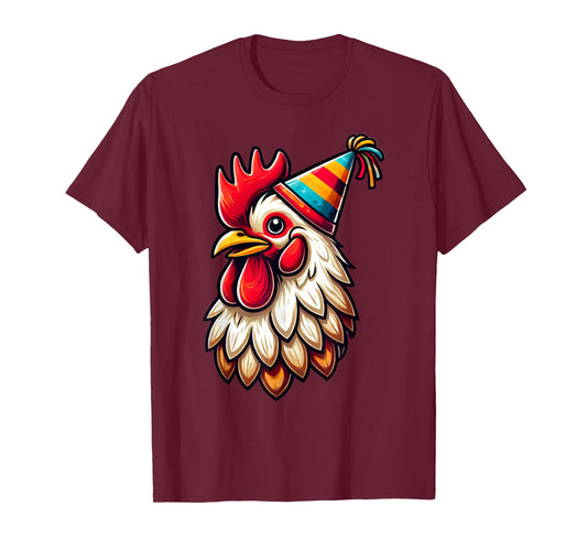Cute Chicken Birthday Party Hat T-Shirt