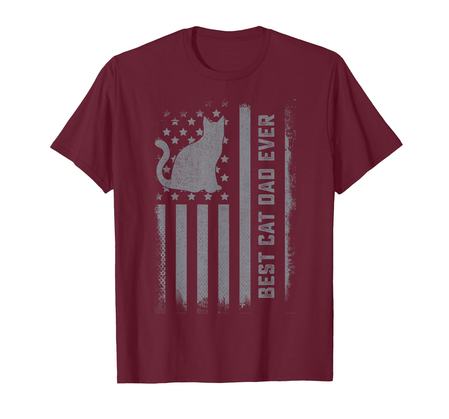 Men's Cat Dad US Flag Kitty Daddy Dad Christmas Fathers Day T-Shirt