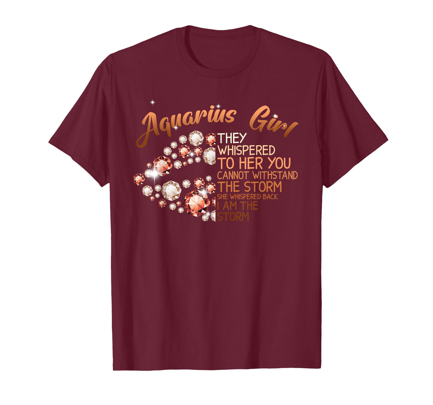 Aquarius Girl Black Lips Melanin Queen Birthday Women T-Shirt