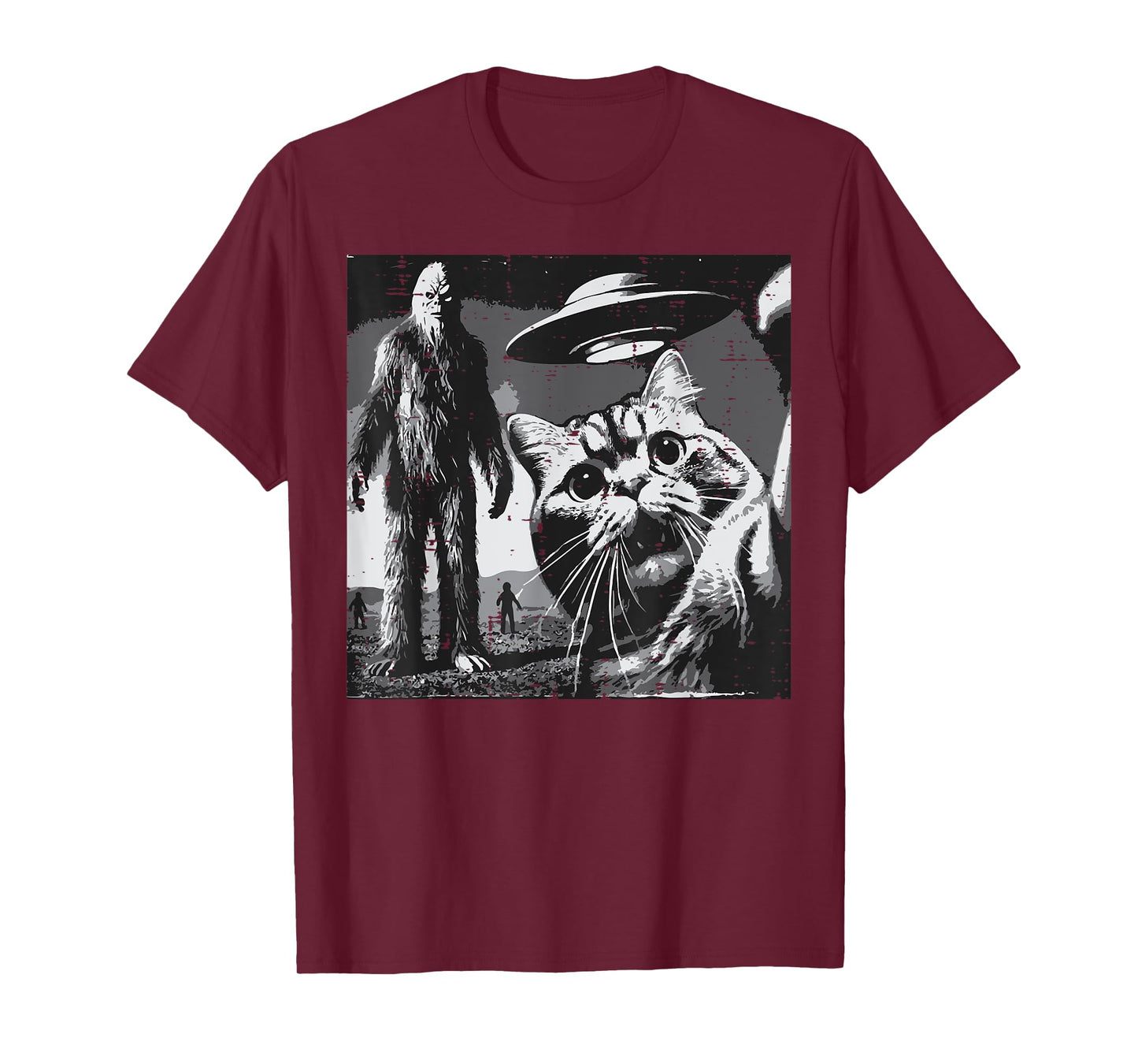 Sasquatch Cat Ufo Selfie Bigfoot Kitten Meme Women Girls Kid T-Shirt