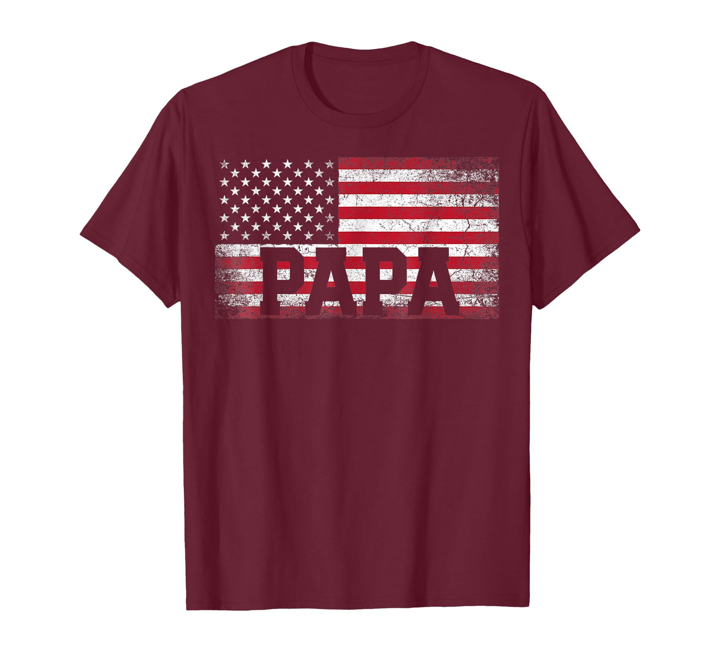 Mens Papa American Flag Father's Day 4th of July Grandpa T-Shirt