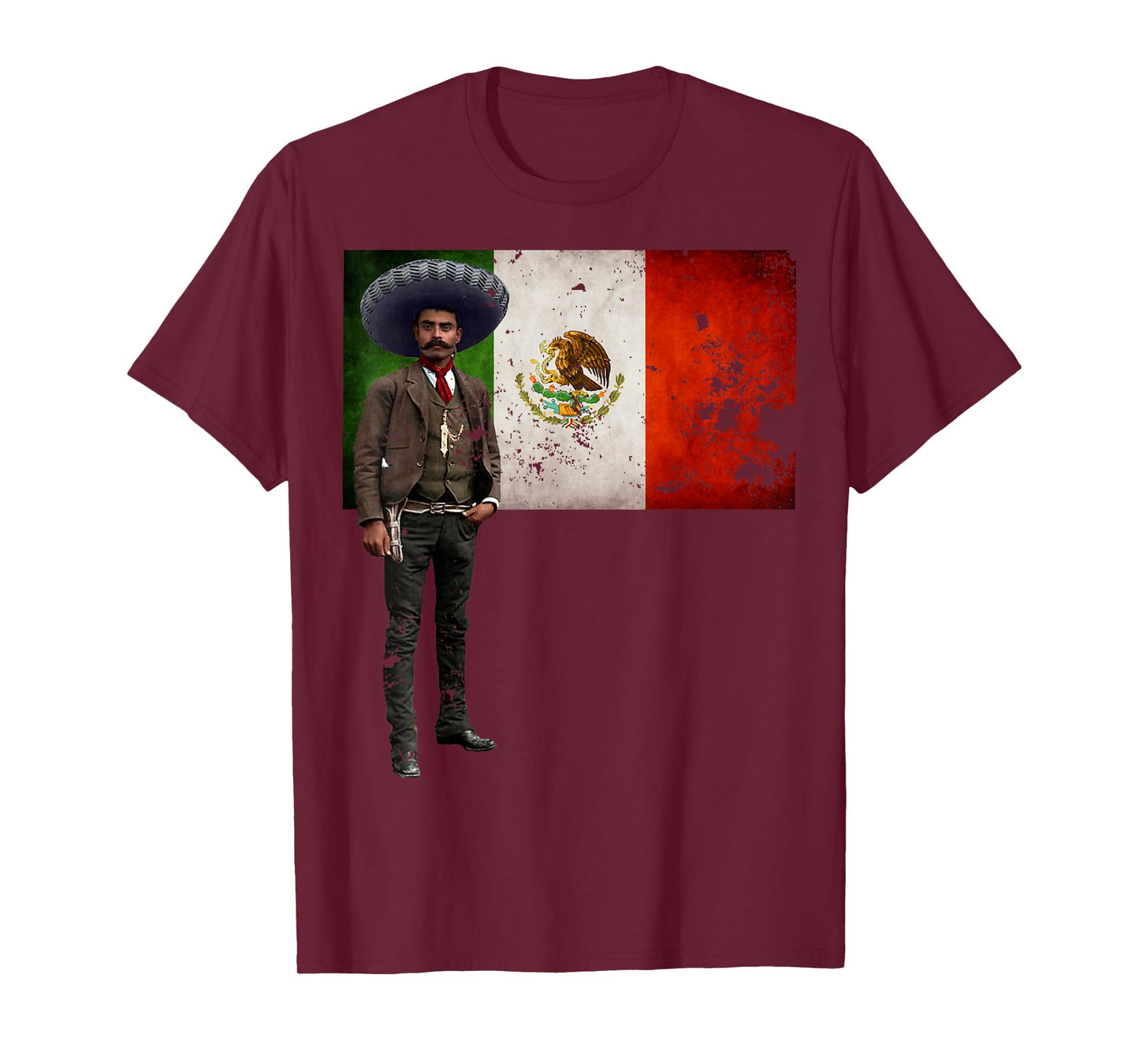 Emiliano Zapata Mexican Flag La Revolucion Mexicana T-Shirt