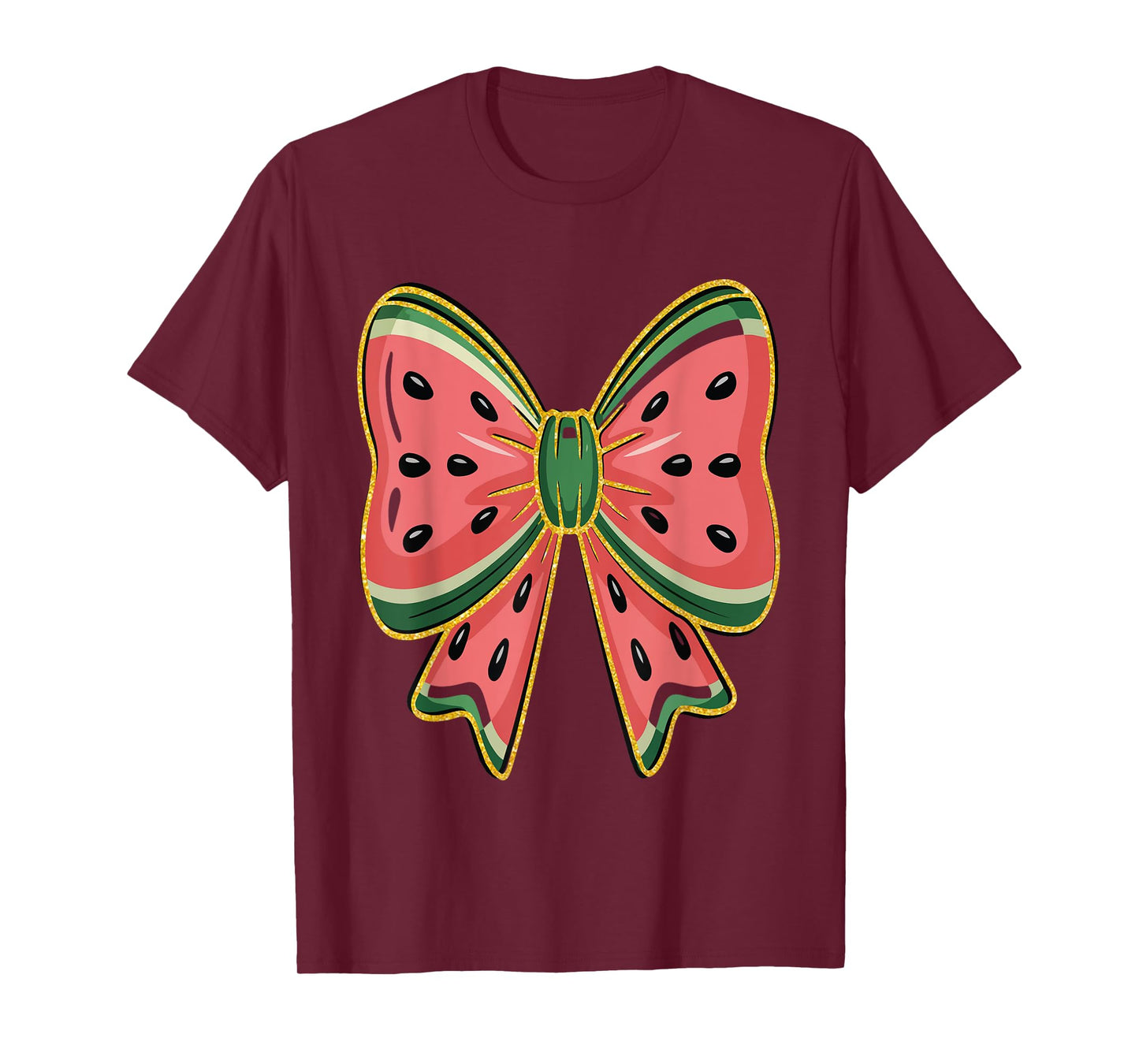 Coquette Watermelon Bow Shirt Cute Summer Cold Fruit Graphic T-Shirt
