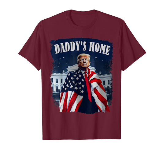 Vintage Daddy's Home 2024 Trump Take America Back US Flag T-Shirt