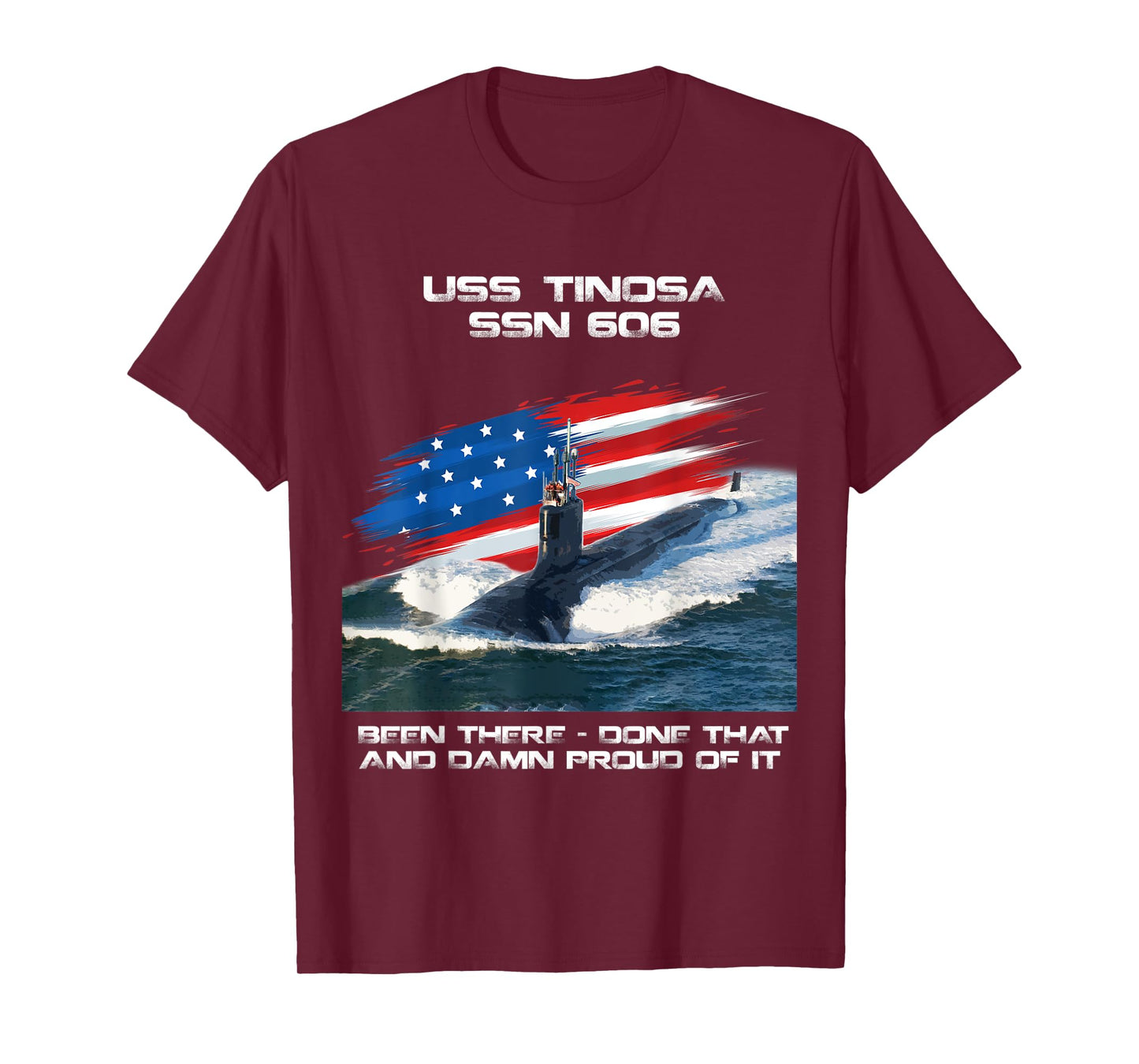 USS Tinosa SSN-606 American Flag Submarine Veteran Xmas T-Shirt
