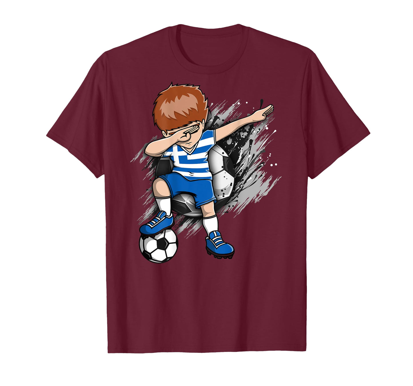 Dabbing Soccer Boy - Greece Jersey Greek Football Lovers Art T-Shirt