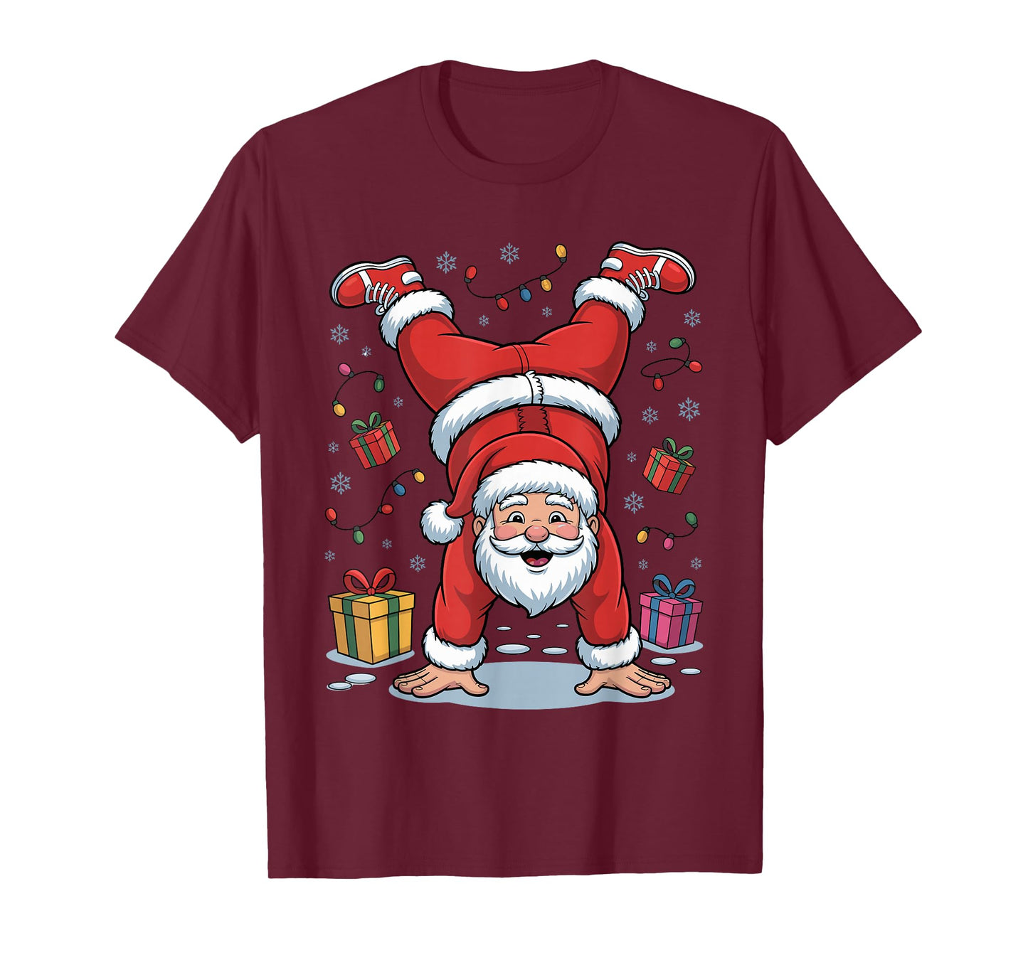 Funny Santa Playing Gymnastics Holiday Christmas Xmas Pajama T-Shirt