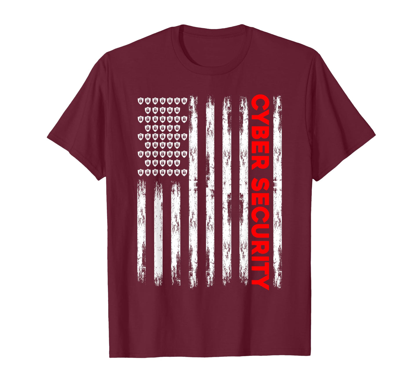 Cybersecurity Engineer IT Tech Cyber Security American Flag Women Men T-Shirt