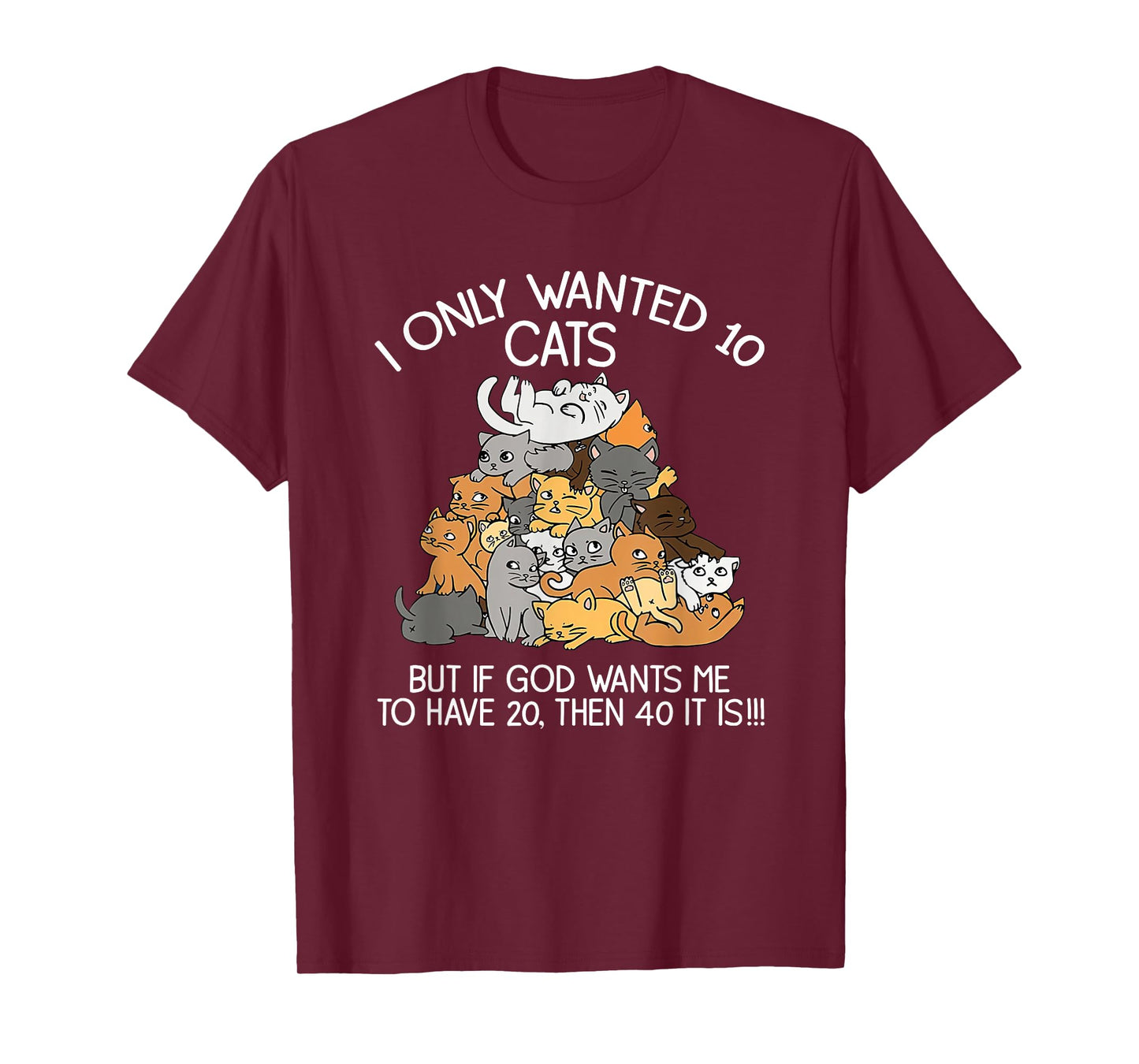 I Only Wanted 10 Cats But If God Wants Me To Have 20 T-Shirt