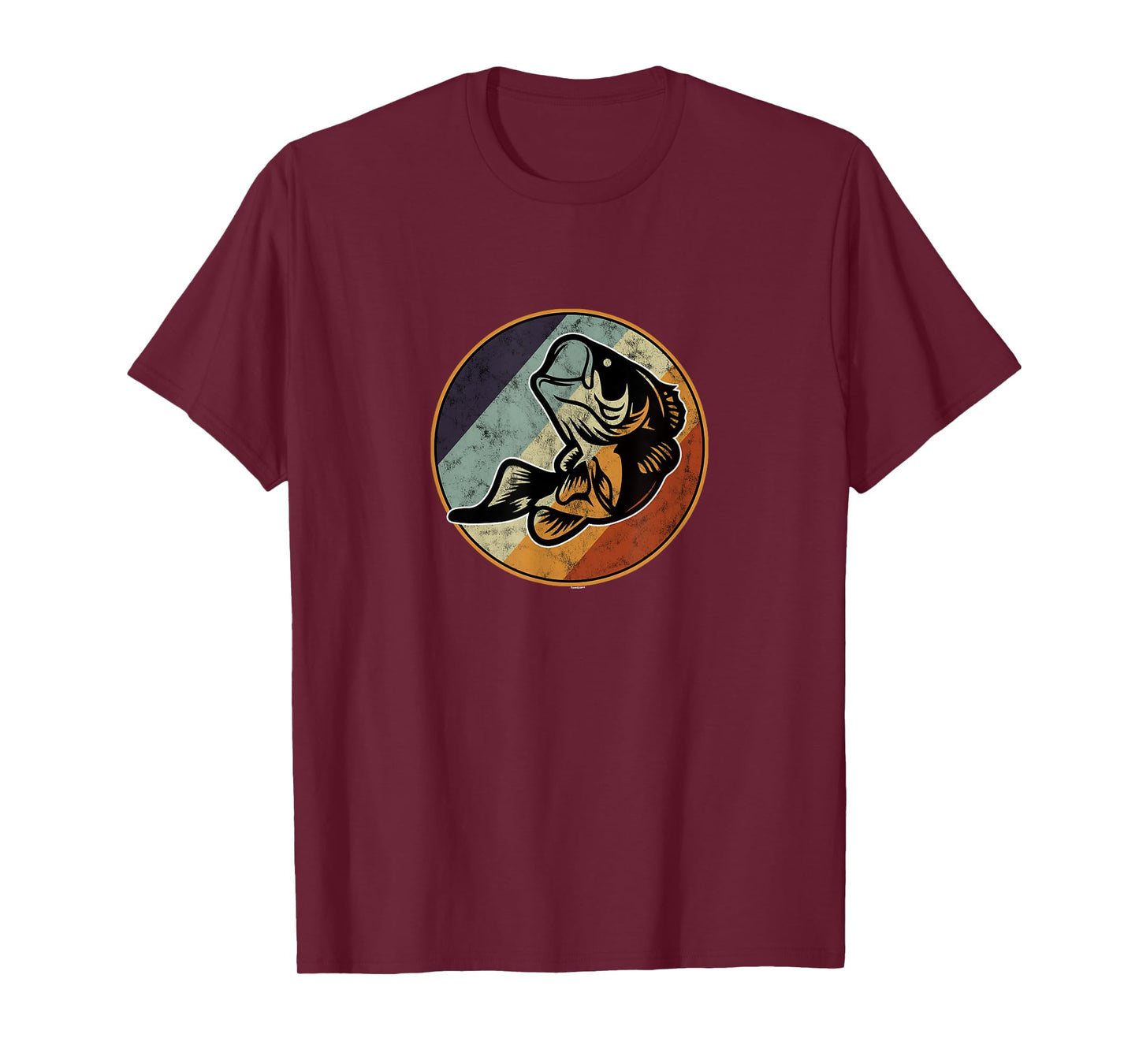 Retro Big Mouth Graphic Art Bass Fishing T-Shirt
