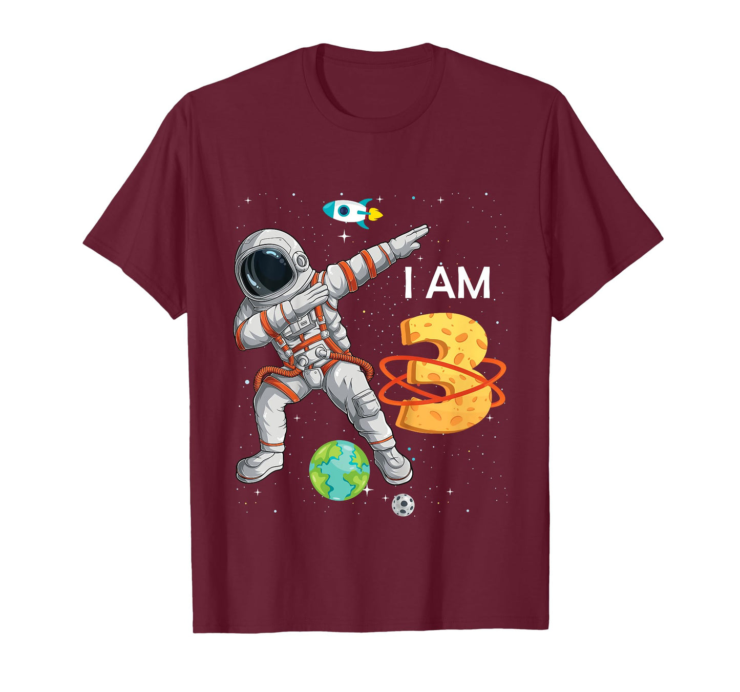 Kids 3 Years Old Birthday Boy Astronaut Space 3rd B-Day T-Shirt