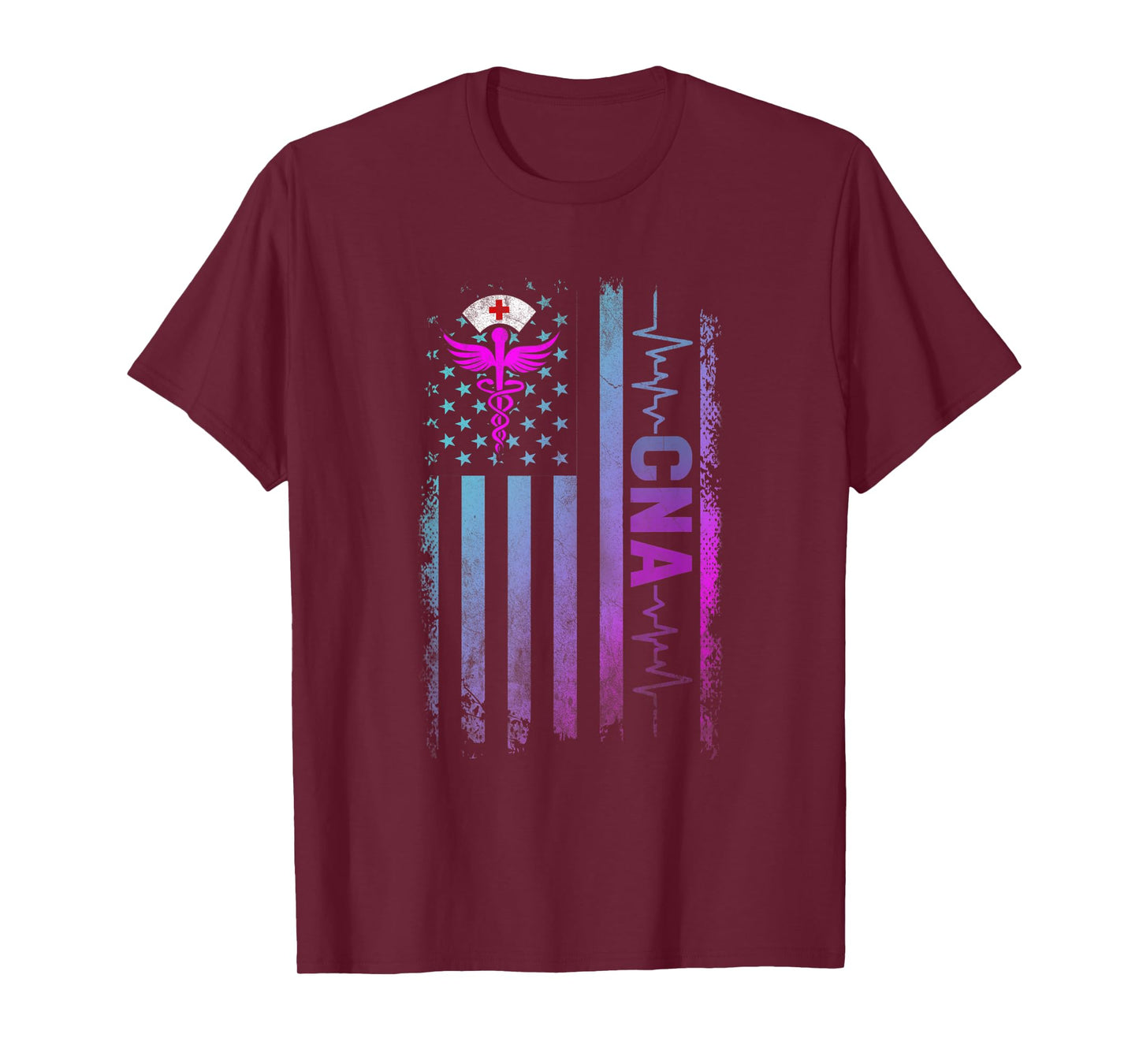 CNA Job Certified Nursing Assistant USA Flag Women Men T-Shirt