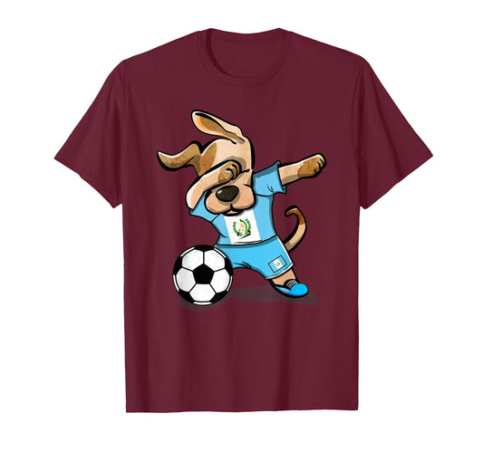 Dabbing Dog Guatemala Soccer Guatemalan Flag Football Lovers T-Shirt