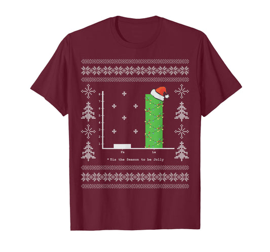 Christmas Carol Math Bar Graph Ugly Christmas T-Shirt T-Shirt