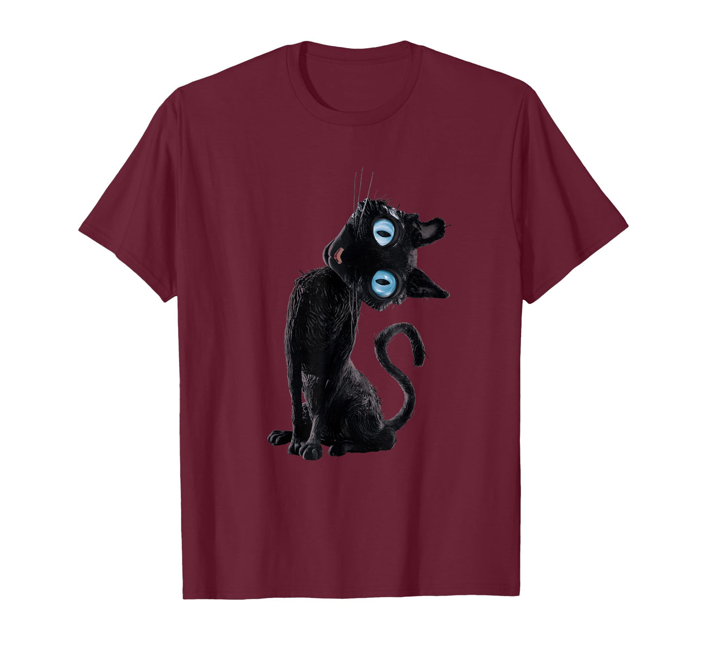 Black Cat Lazy Cute Meme Button Eyes Kitty Lovers T-Shirt