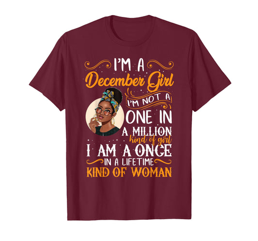 I'm A December Girl Black Women Sagittarius Birthday T-Shirt