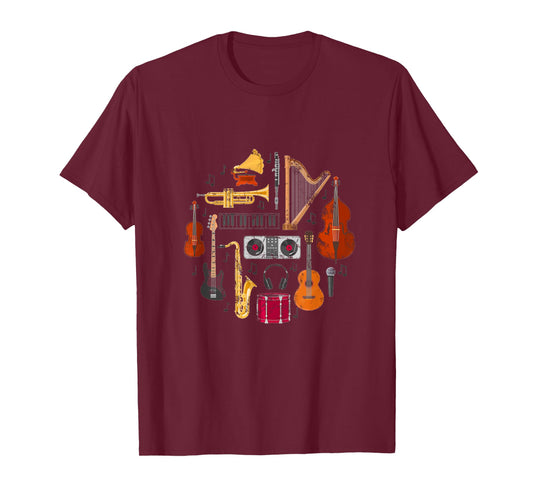 Classic Orchestral Instruments Colorful Kids Music Lover T-Shirt