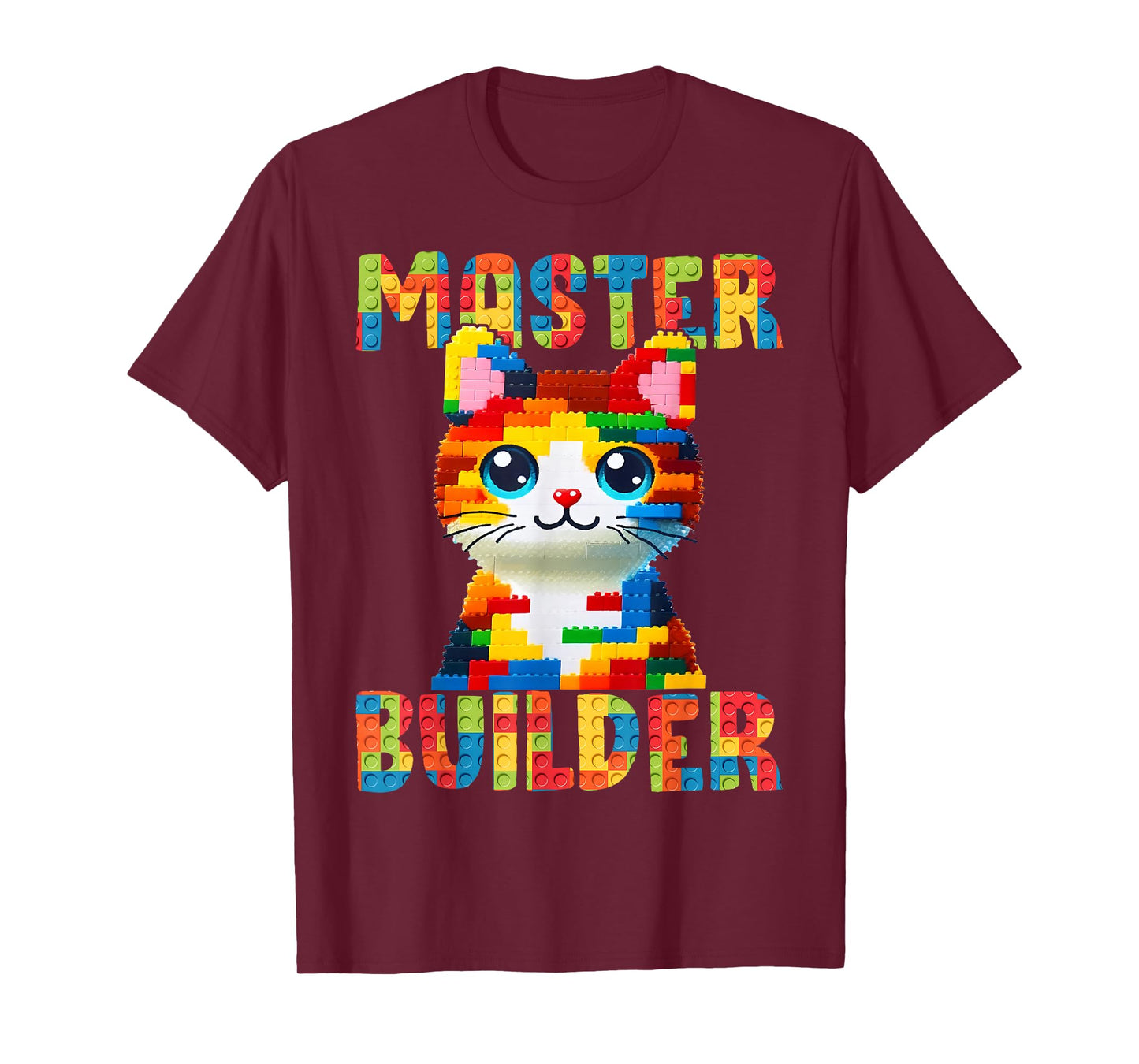 Master Builder Block Building Toy Kids Girls Cat Lover T-Shirt