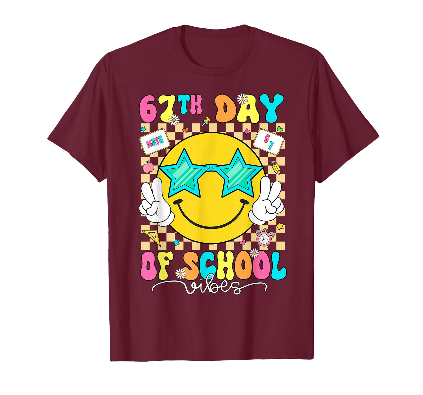 67 Days of School Happy 67th of School Vibes Kids Boys Girls T-Shirt