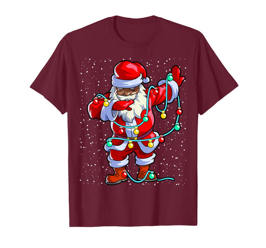 Santa Claus Black Christmas Afro African American Xmas T-Shirt