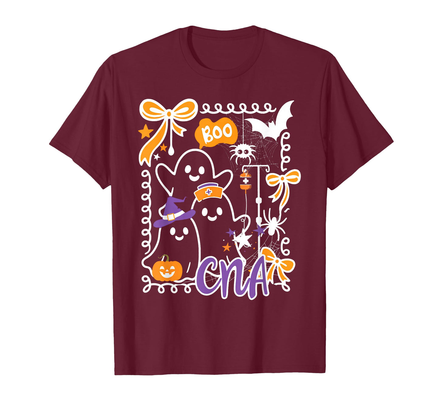Coquette Halloween CNA Boo Ghost Certified Nursing Assistant T-Shirt