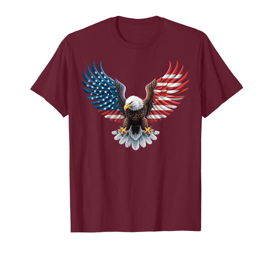 American Flag Bald Eagle Patriotic Pride 4th of July USA T-Shirt