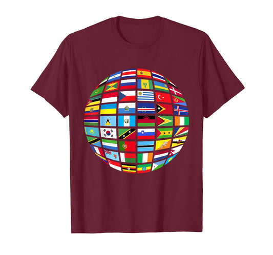 All Countries Flags of The World 287 Flag International T-Shirt