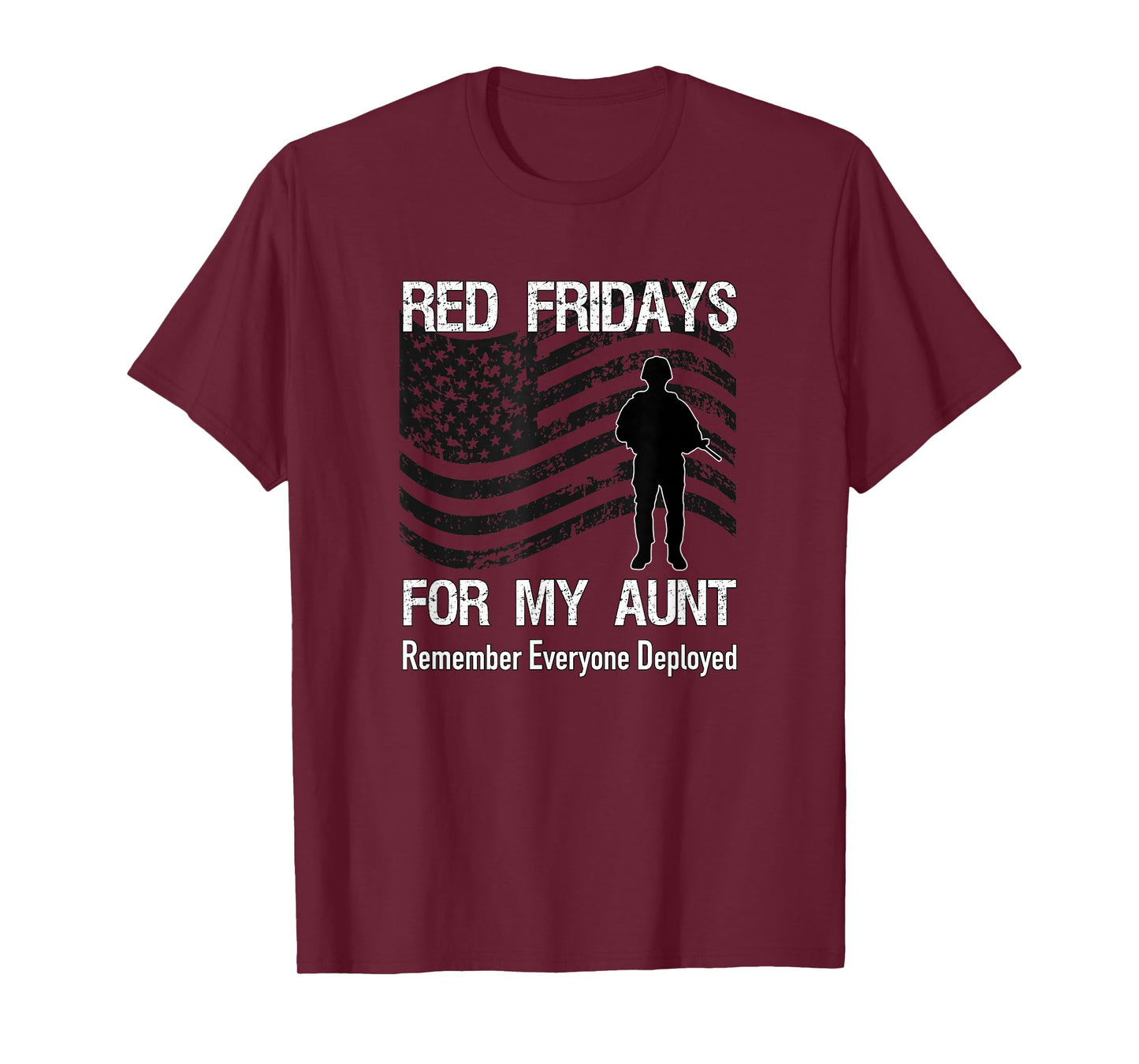 Red Friday Military Shirt Aunt American Flag Deployed Tshirt T-Shirt