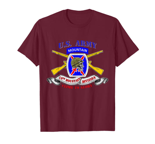 10th Mountain Division Climb to Glory Veteran Fort Drum T-Shirt