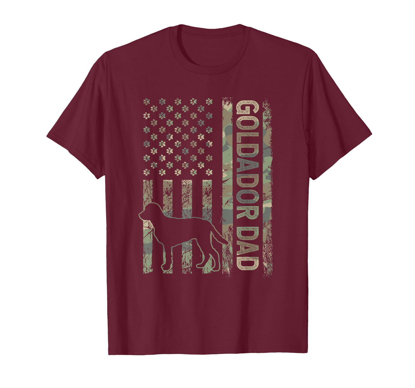 Patriotic Goldador Dad USA Flag Camo Crossbreed Lover T-Shirt