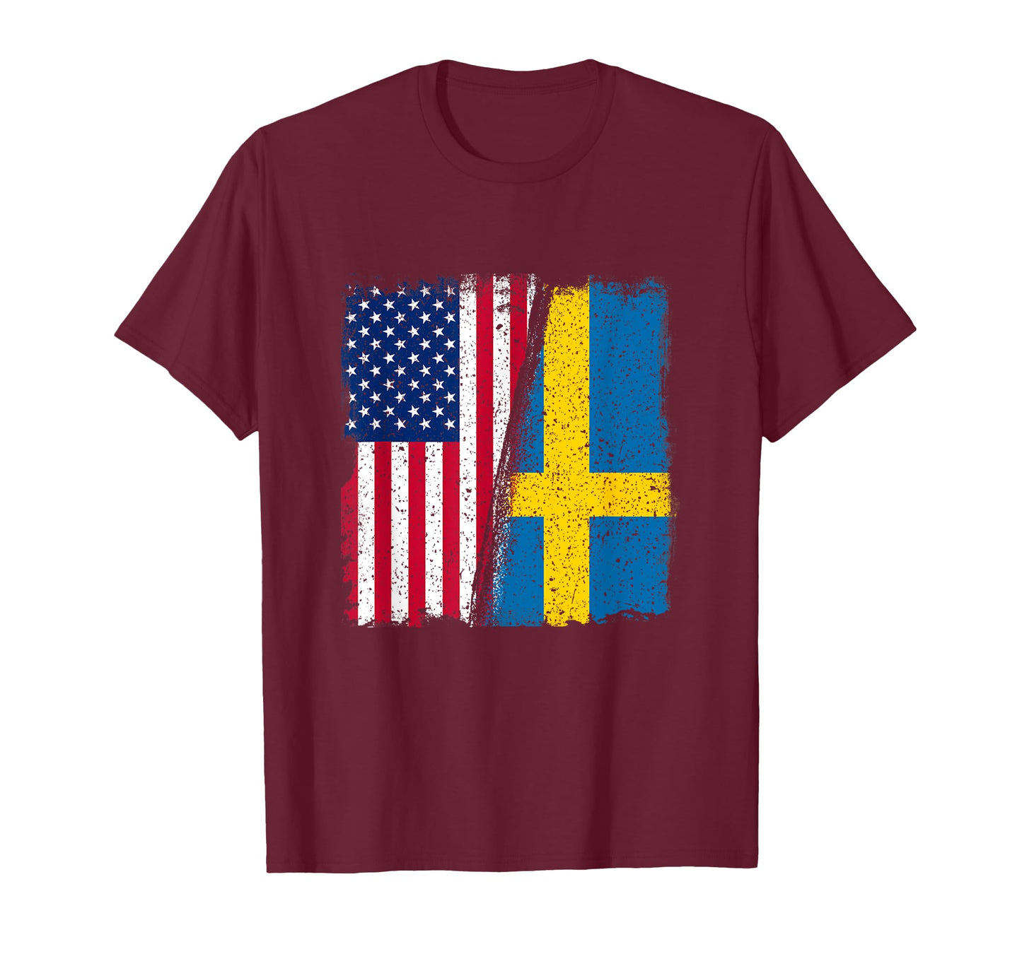 Sweden USA Swede USA Lover Sverige USA Flag T-Shirt