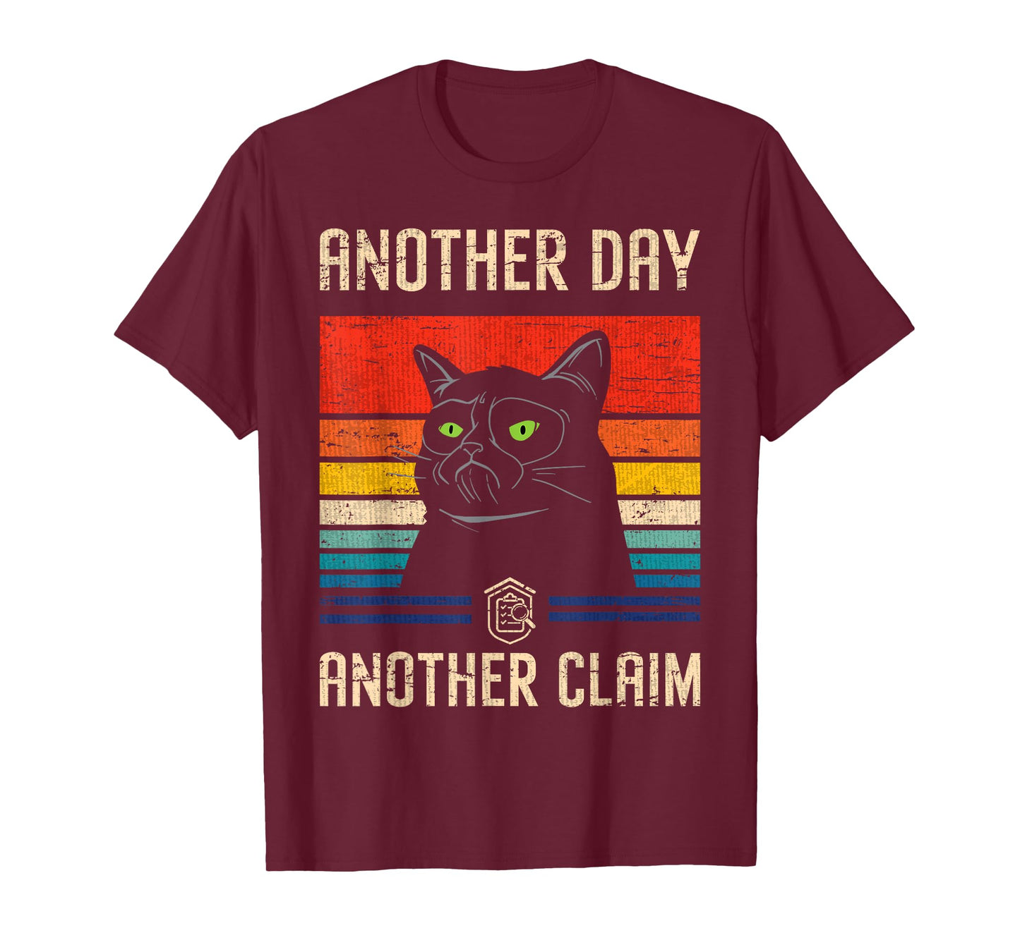 Claim Adjuster & Investigator Gifts Claim Examiner Black Retro Sports Cartoon T-Shirt, Small, Classic Fit, Short Sleeve, Crew Neck, Pull On, Cotton 65%, Polyester 35%