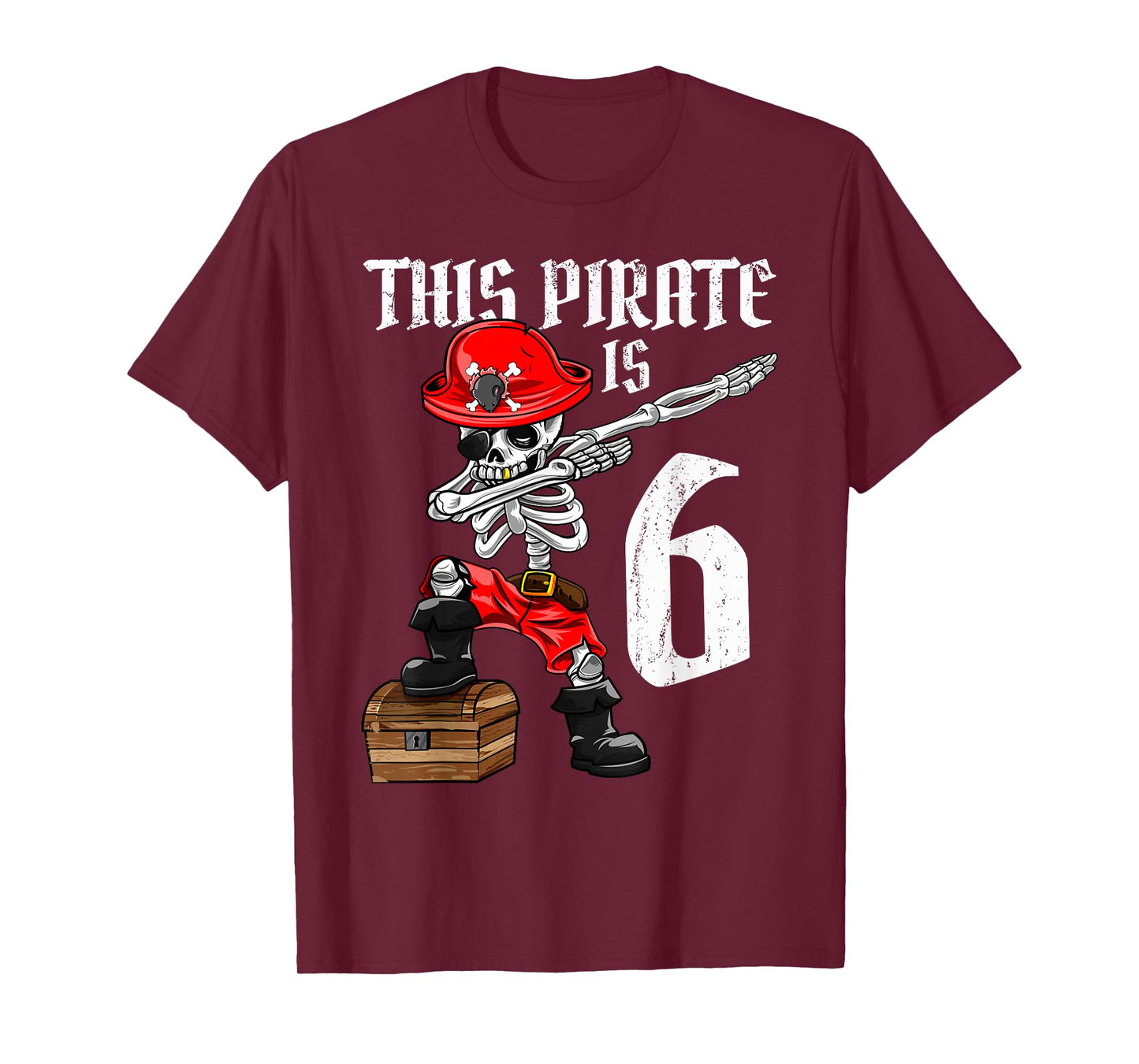 This Pirate is 6 dabbing pirate shirt 6th Birthday boy six T-Shirt