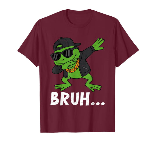 Funny Dabbing Frog Bruh Bro Dab Meme Humor Men Teens Boys T-Shirt