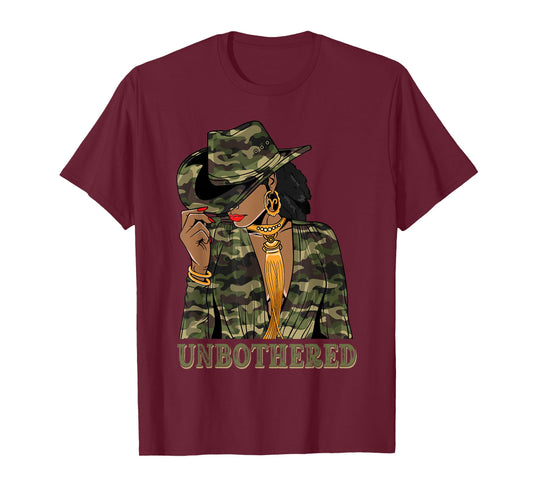 Unbothered Black Cowgirl Camo African American Women T-Shirt