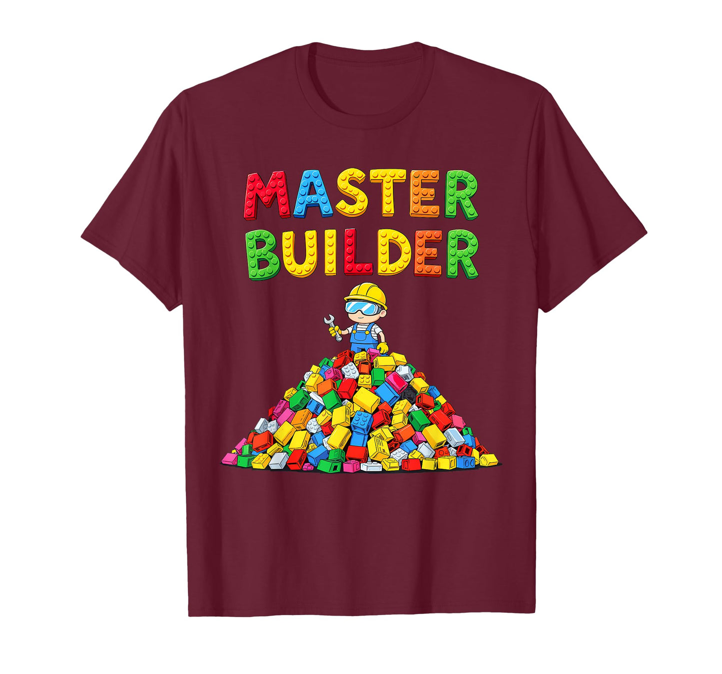 Master Builder Graphic Brick Lover Block Building Toys T-Shirt