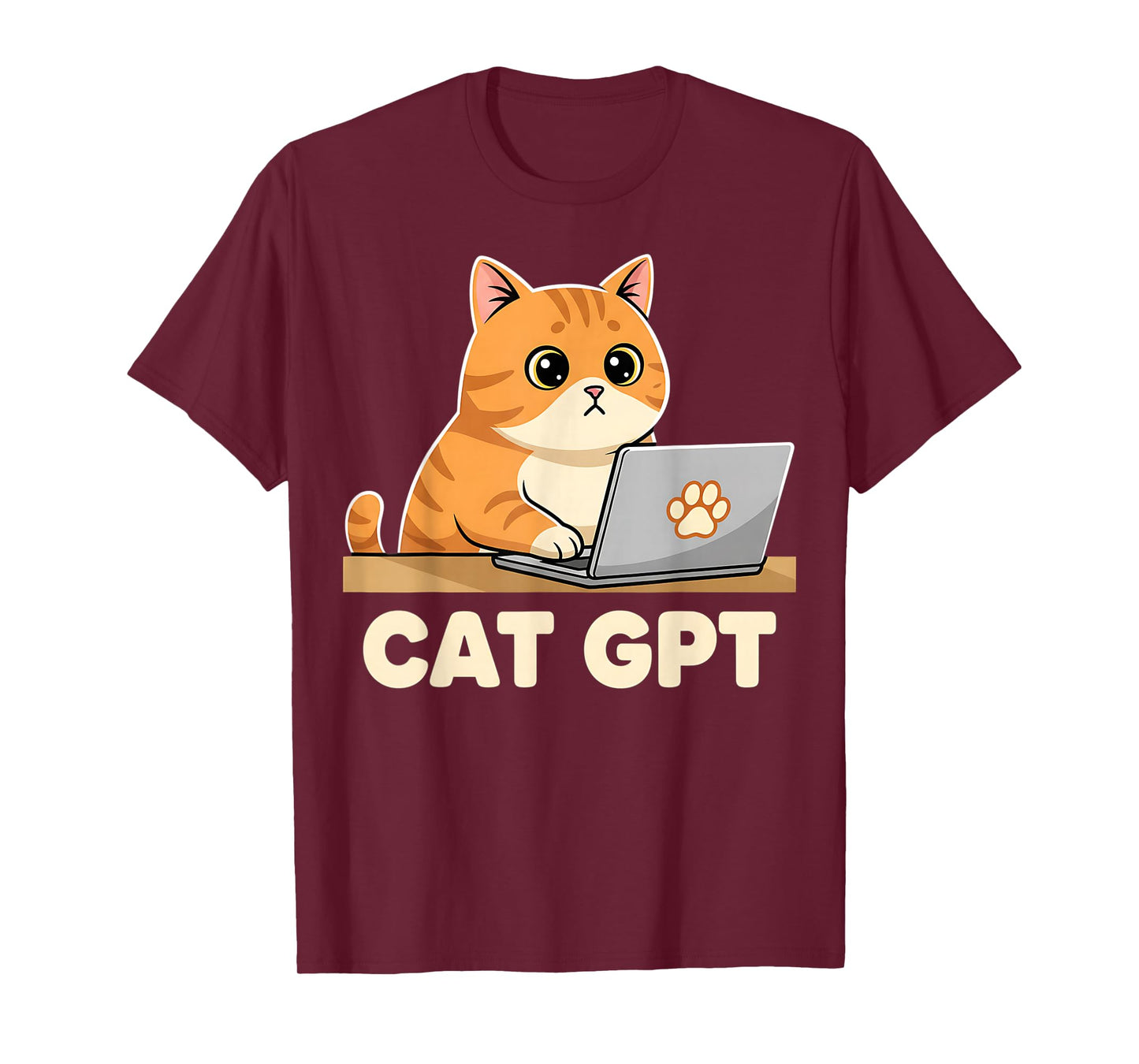 Cat GPT Cute Kitten Pun Funny Graphic T-Shirt
