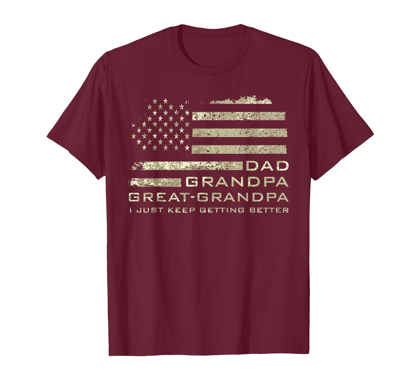 Dad Grandpa Great Grandpa American Flag Fathers Day 4 July T-Shirt