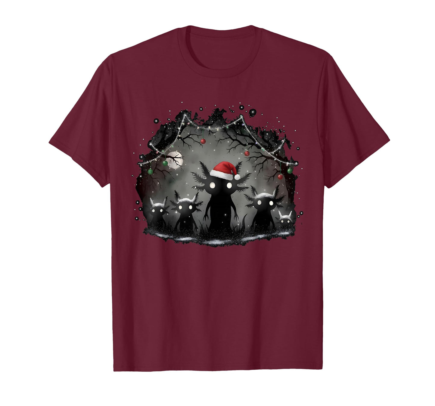 Creepy Gothic Christmas Axolotl Aesthetic Horror Grunge Xmas T-Shirt