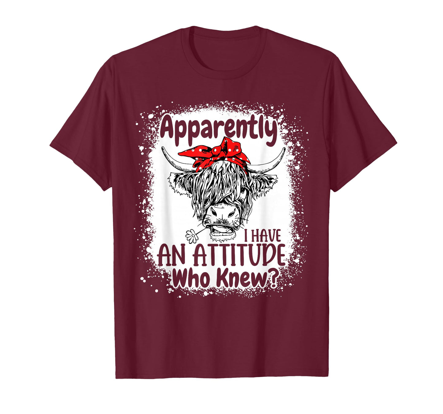 Apparently I Have An Attitude Who Knew Bleached Highland Cow T-Shirt
